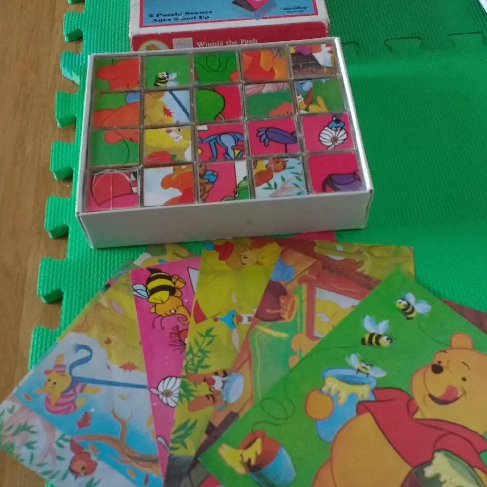 Sears Winnie the Pooh picture puzzle Cubes Vintage
